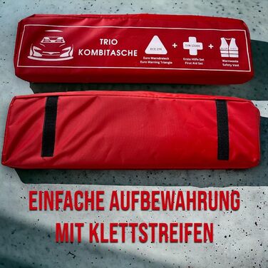 Автомобільна аптечка, включаючи аптечку автомобільну 2024 (червоний), 2024 tv geprft, inklusive Warndreieck und Warnwesten Auto -