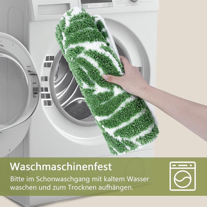 Килимок для ванної, нековзний, темно-зелений, довгий, килимок для ванної, листя, спальня, декор, 120 см, водопоглинаючий, килимки для ванної, листя, 45x120 см Темно-зелений 45 x 120 см