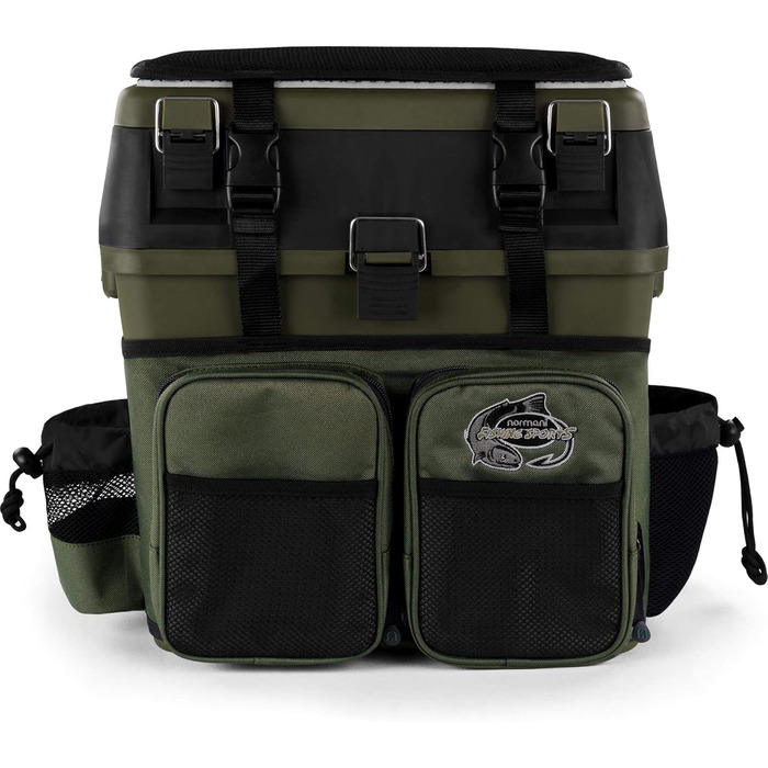 Кошик для сидіння Angelobox Fishing seat box Рибальський рюкзак Рибальська сумка Fishing case Ящик для рибальських снастей з 4 ящиками для снастей Колір Олива