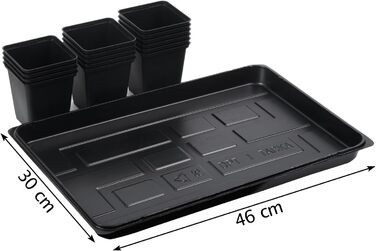 Горщики для розсади Tymar 15 шт. з блюдцями, квітковий горщик з лотками для посадки, з лотком, лотки для перенесення (горщики для розсади 9x9 блюдця, 5 шт.) 5 горщиків для розсади 9x9 блюдця