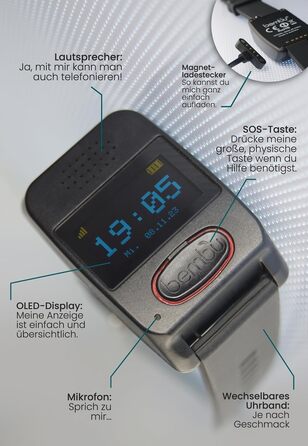 Годинник PRO2 - НОВИНКА з датчиком падіння - Годинник для екстреного виклику з відстеженням місцезнаходження та функцією телефону