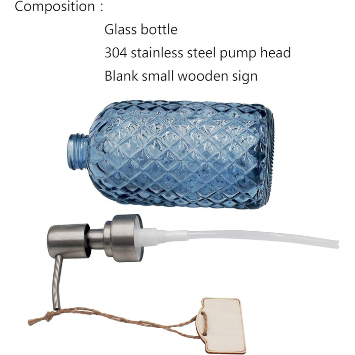 Г Багаторазовий дозатор мила з насосом з нержавіючої сталі для кухні та ванної кімнати - рідкий скляний дозатор для мила для рук,