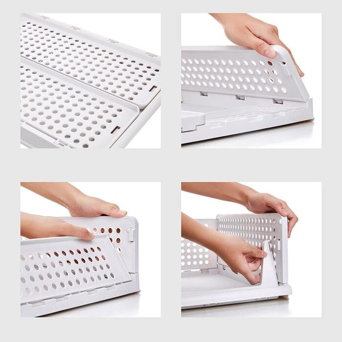 Абелювані коробки для зберігання речей у шафі, складні ящики для зберігання з висувними ящиками, пластикові коробки для зберігання, для спальні, кухні, ванної кімнати, 3 шт. и, розмір L, 3 шт.