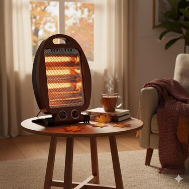 Інфрачервоний обігрівач 400/800 Вт безшумний, швидкий та глибокий нагрів, таймер, складаний, безпечний, для дому та офісу
