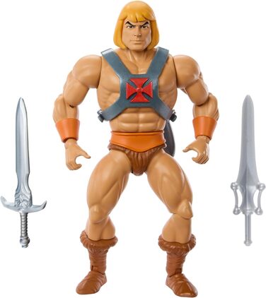 Іграшка Masters of the Universe Origins, фігурка людини-героя з колекції мультфільмів, точно в масштабі, герой заввишки приблизно 14 см в обладунках, з 2 мечами і міні-коміксом, HYD17
