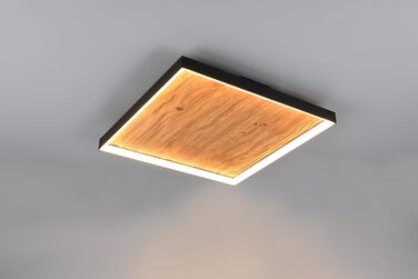 Стельовий LED-світильник Trio Leuchten Kalea 655510130, матовий чорний метал та сосна, 41 Вт, Switch Dimmer, колір дерева