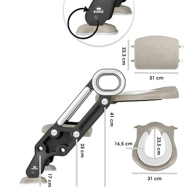 Дитяче сидіння для унітазу KIDIZ, крісло для унітазу зі сходинками та ручками, Складне дитяче сидіння для унітазу, горщик, горщик,