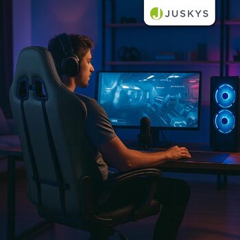 Ігрове крісло Juskys комп&39ютерне та офісне крісло в одному, ергономічне, регульована спинка, регульована висота, ігрове крісло зі штучної шкіри, бежевий/світло-сірий колір