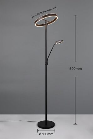 Стільник LED Trio Willis 449510232, матовий чорний метал, 39 5.5 Вт, регульована колірна температура, диммер