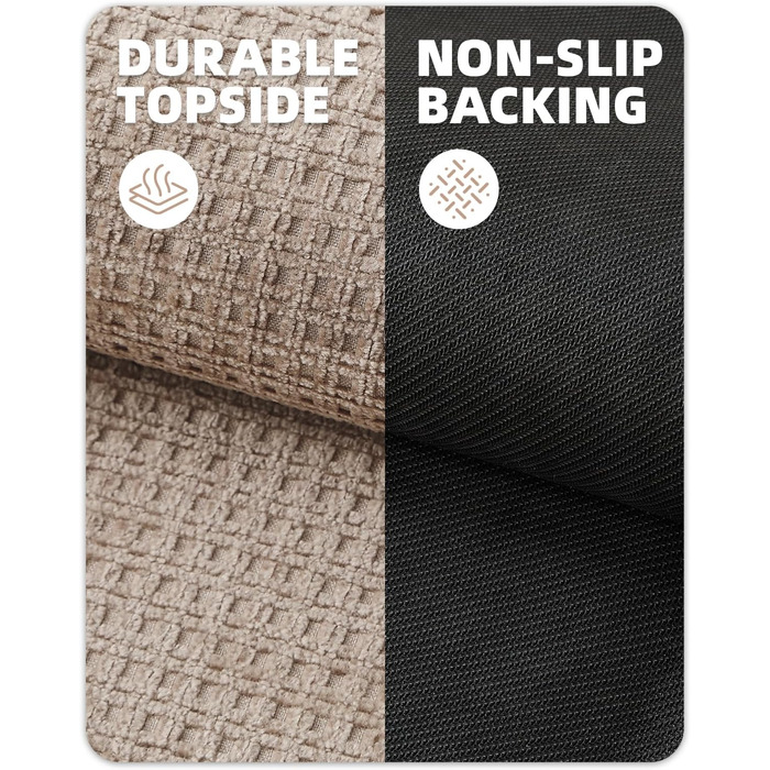 Килимок COLOR&GEOMETRY для приміщень, нековзний килимок для дверей, що миється, тонкий килимок з шенілу для входу, килимок для вхідних дверей та коридору, килимок для собак, 692 см, бежевий (прямокутний)