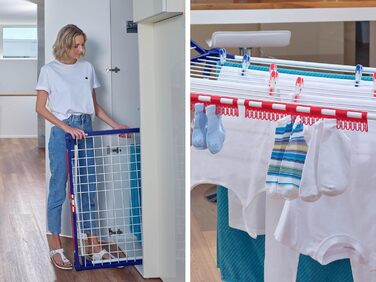 Сушильна машина Leifheit Pegasus 180 Solid, сушильний кінь з крилами для довгих речей, стійка сушильна машина з крилами для приміщ