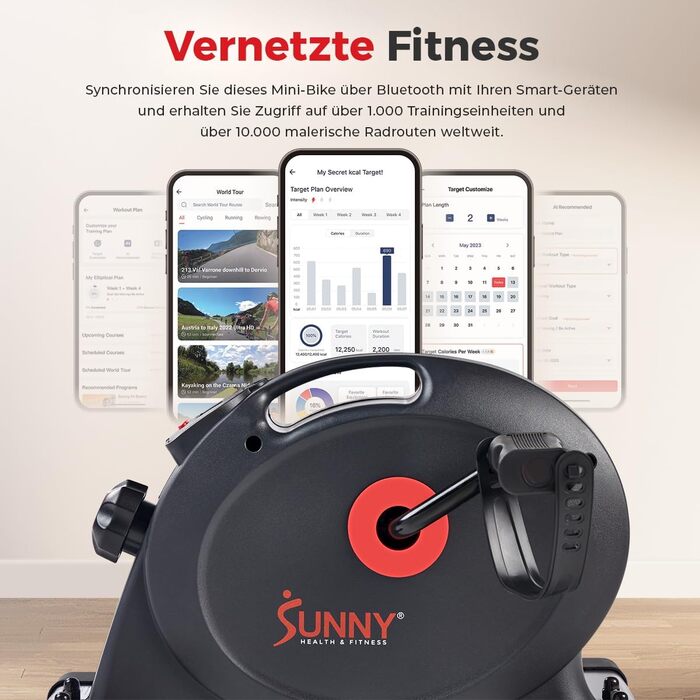 Розумний мінівелотренажер Sunny Health & Fitness для рук та ніг, чорний
