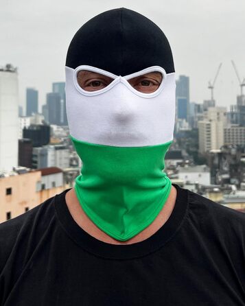 Балаклава PGWEAR у смужку та однотонні кольори Унісекс, один розмір Чорний, білий, червоний, синій, жовтий, зелений (чорний/білий/зелений)