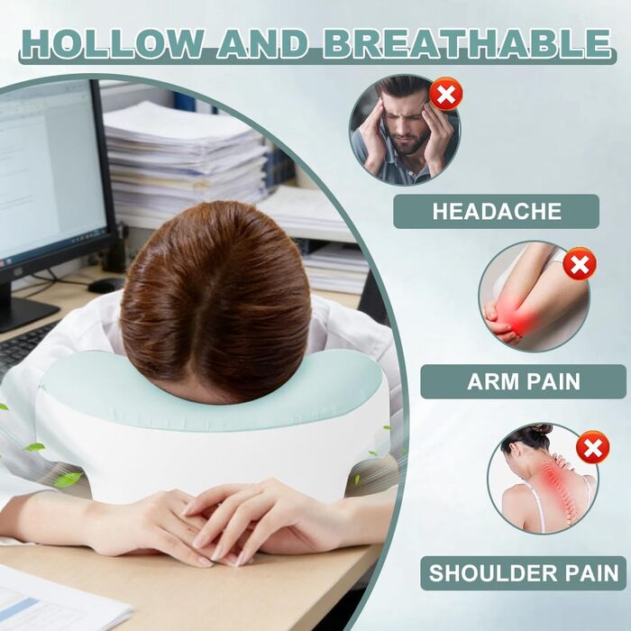 Ергономічна подушка для шиї з піни з ефектом пам&39яті для сну на боці з проймою, ортопедичною підтримкою шиї та плечей. Також підходить для сну на спині та животі. З чохлом, який можна прати.