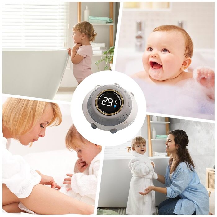 Термометр для ванни Teksome, цифрові термометри для ванни - вимірювач температури води - цифрові кімнатні термометри зі світлодіод