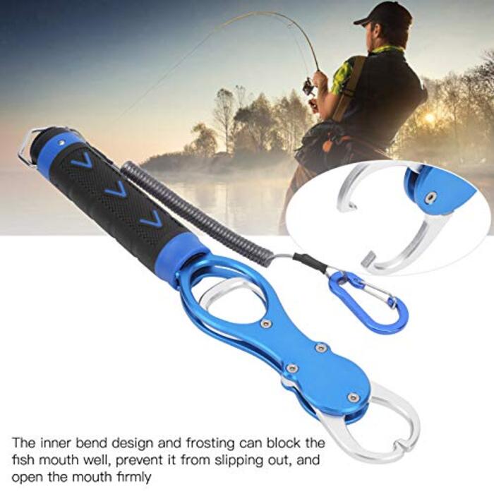 Рибний контролер ваги алюмінієвого сплаву риболовля хапачка для обробки та зважування інструмент для риби губа захоплення інструмент (синій)