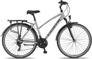 Велосипед Licorne Bike преміум-класу для трекінгу 28 дюймів для чоловіків, хлопчиків, дівчаток та жінок, 21 швидкість, міський велосипед, чоловічий велосипед LV-ATB сірий/чорний 28.0 дюймів