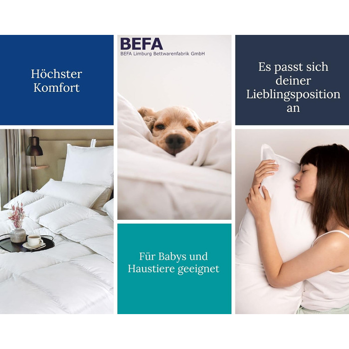 Пухова подушка BEFA NATUR 80x80 см Подушка зі 100 пуху Вага наповнювача 1500 г Підходить для алергіків (NOMITE) Сертифіковано як безпечне для тварин (DOWNPASS) Oeko-TEX Клас 1 Зроблено в Німеччині 80x80 см