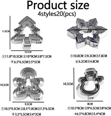 Різдвяні формочки для печива набір із 20 формочок KEELYY