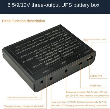 Коробка живлення ДБЖ AuntYou USB 5V 9V 12V Вихід DIY 18650 Акумулятор для відеореєстратора Бездротовий маршрутизатор Модем Довговічний Простий у використанні, 500450099