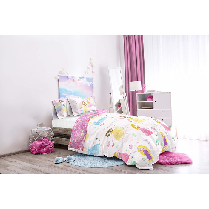Постільна білизна Disney princess силует 140 x 200 см, 100 бавовна, для односпального ліжка, містить підодіяльник і наволочку 65 x