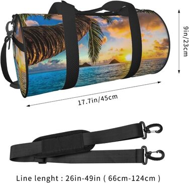 Спортивна сумка для подорожей, пляжна сумка з принтом Захід сонця, сумка на нічліг, чорна, універсальний розмір