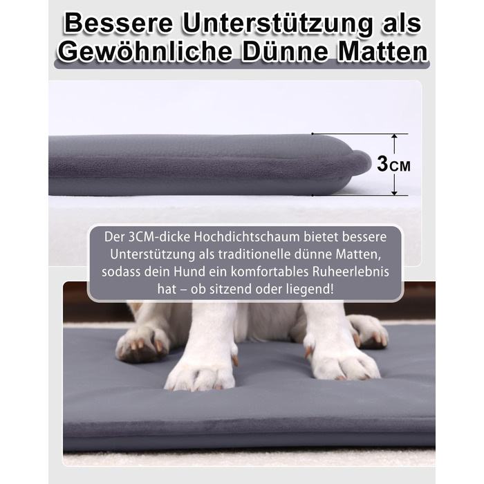 Водонепроникний килимок для собак на вулиці - 90x57 см, ліжко для собак середнього розміру зі штучної шкіри, легко чиститься, портативна подушка для собак, що економить місце, матрац для собак, який можна прати, для використання в приміщенні та подорожей,