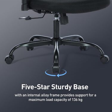 Ергономічне офісне крісло COLAMY Зручне робоче крісло з подушкою сидіння 9,5 см, 3D-підлокітниками, регульованим підголівником, для офісу, домашнього офісу та кабінету, чорний Black-01