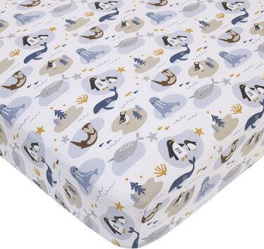 Комплект постільної білизни NoJo Arctic Adventure з 4 предметів дитяче ліжечко, підковдра, підодіяльник, 100 бавовна, сірий і темн