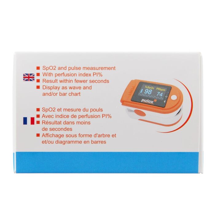 Пульсоксиметр PULOX PO-200 Solo in Finger Pulse Oximeter для вимірювання пульсу та насичення киснем на пальці (помаранчевий)