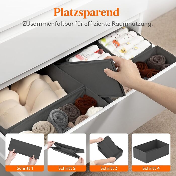 Набір органайзерів для шафи Lifewit з 16 шухляд, органайзер для шафи, система шухляд для пеленального столика, спальня для одягу, дитячий одяг, шкарпетки, спідня білизна, сірий 16