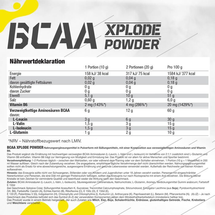 Високоякісні амінокислоти OLIMP BCAA Xplode Powder, фруктовий пунш, 500 г