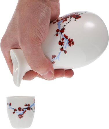 Набір для саке SAFIGLE з кераміки чайник та 8 чашок. Традиційний японський посуд для чаю та вина, ідеальний подарунок для особливих випадків.