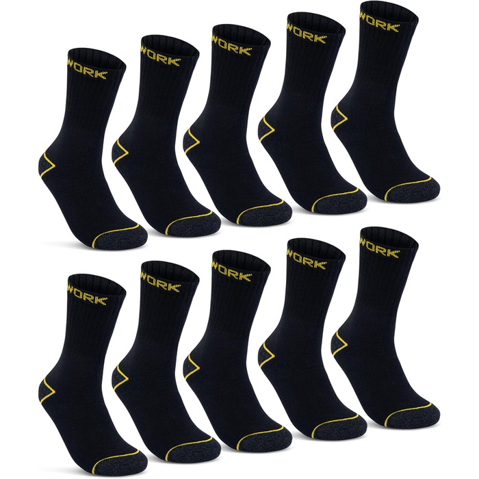 Чоловічі робочі шкарпетки (10 або 20 пар) РОБОЧІ шкарпетки бавовняні розмір 43-46 10 пар Чорні