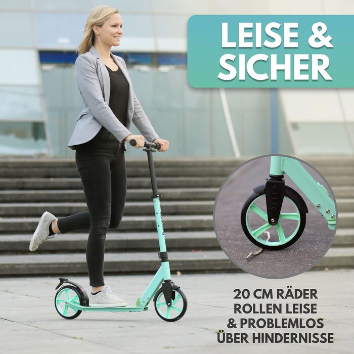 Самокат для дітей від 5 років I Складаний міський самокат з великими колесами I Педальний самокат для дорослих вантажопідйомністю