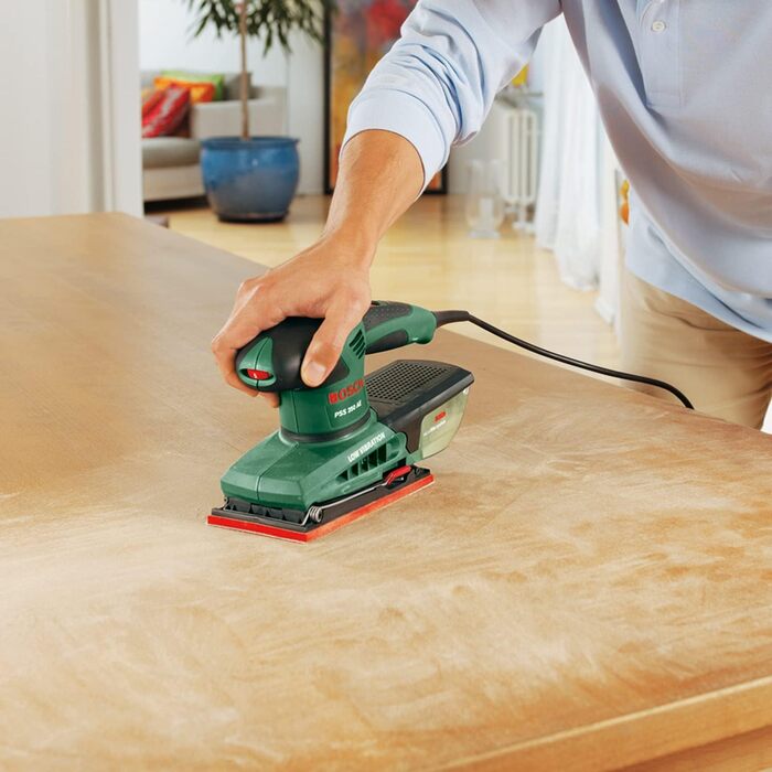 Орбітальна шліфувальна машина PSS 300 AE від Bosch, шліфувальний лист P120, мікрофільтр Bosch, кейс (250 Вт, частота коливань 14 0