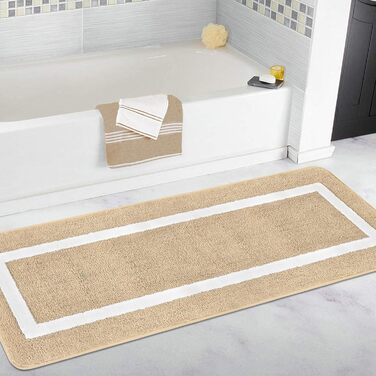 Килимок для ванної Famibay, нековзний, водопоглинаючий, килимки для ванної кімнати з мікрофібри, що миються, 50x140 см, бежевий