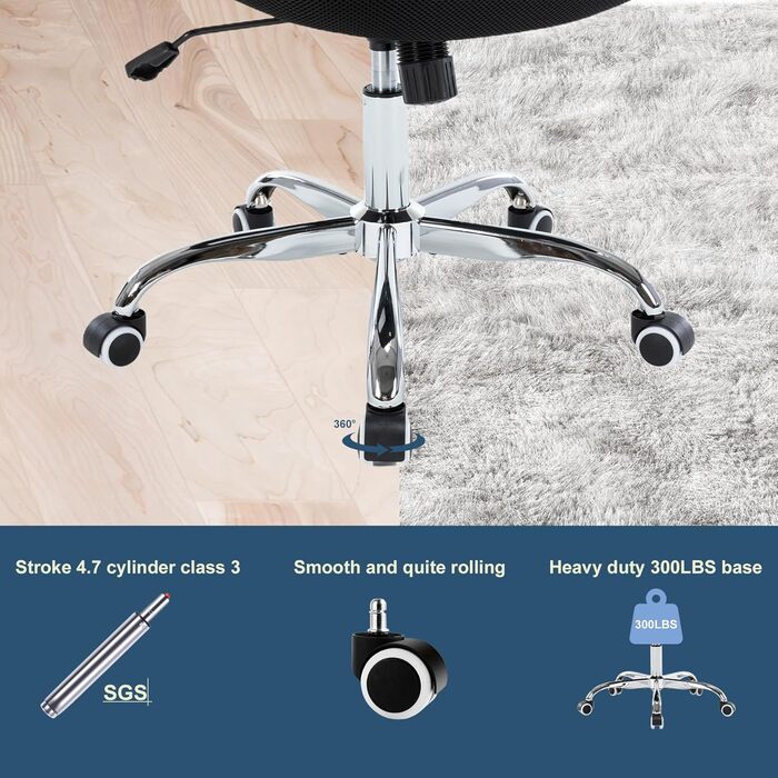 Ергономічне офісне крісло з поперековою опорою, регульоване комп&39ютерне крісло зі штучної шкіри, крісло керівника зі складними підлокітниками, дихаюча сітчаста спинка, обертове крісло для домашнього офісу