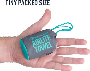 Дорожній рушник Airlite Towel L - Банний рушник - Мікрофібра - Вбираючий та швидковисихаючий - Ультралегкий - Компактний - Для походів - 60 x 120 см - Місячно-блакитний - 67 г