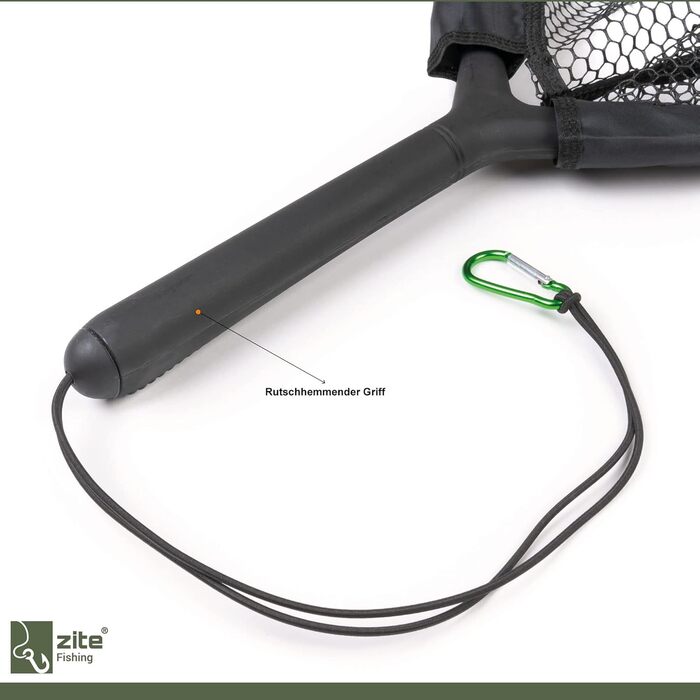 Гумований плавучий підсак Zite Fishing Рибальська сітка для нахлистової та спінінгової ловлі Гумова сітка з гумкою та карабіном, гумований підсак, рибальська сітка