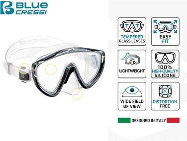 Комбо Cressi Tinetto Mini Island, один розмір, прозорий/чорний