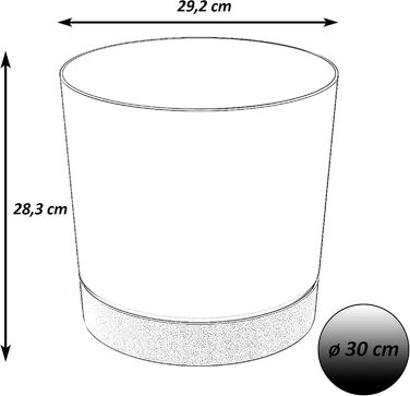 Горщик для квітів Tymar з блюдцем, 2 шт. , декоративний пластиковий горщик для рослин, сучасний, круглої форми, для внутрішнього в