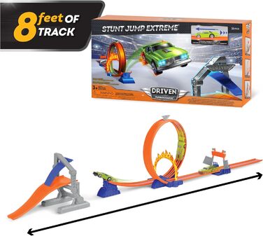 З гоночним автомобілем, петлею, вогняним кільцем, трасами, рампою іграшковий набір автомобіля для дітей від 3 років (16 предметів)