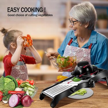 Овочерізка Masthome Mandolin, кухонний різак для нарізання 10 в 1 з лезами з нержавіючої сталі, багатофункціональний овочевий слай