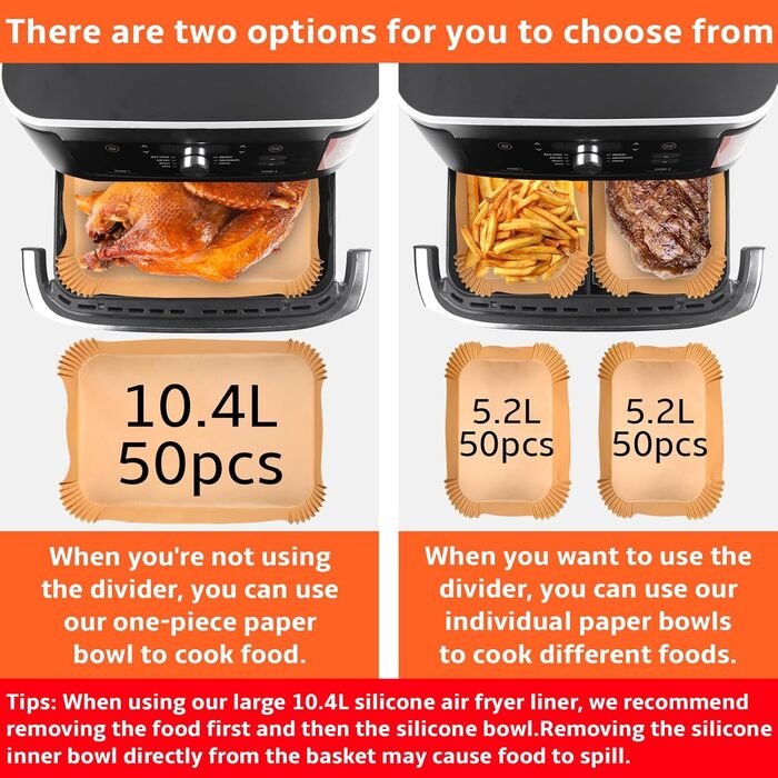 Аксесуари для фритюрниці Ninja Foodi Flexdrawer 10.4 л AF500DE.150 шт. Папір для випічки аерофритюрниці Папір для випічки для ніндзя AF500EU, також сумісний з Instant 8.5 л і Duronic 10 л