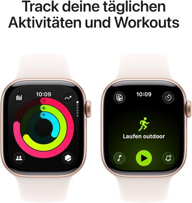 Розумний годинник Apple Watch Series 11 GPS Cellular 42 мм із алюмінієвим корпусом кольору рожевого золота та блідо-рожевим спортивним ремінцем (S/M), відстеження сну, відстеження фізичної активності, моніторинг здоров&39я, завжди ввімкнений дисплей, спор