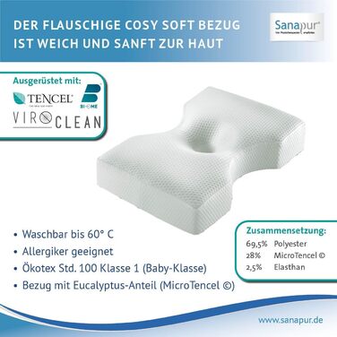 Оригінальна подушка Sanapur 4.0 - Варіант MED - Ортопедична подушка для сну на боці, виготовлена в Німеччині з віскопіни/м&39якої піни
