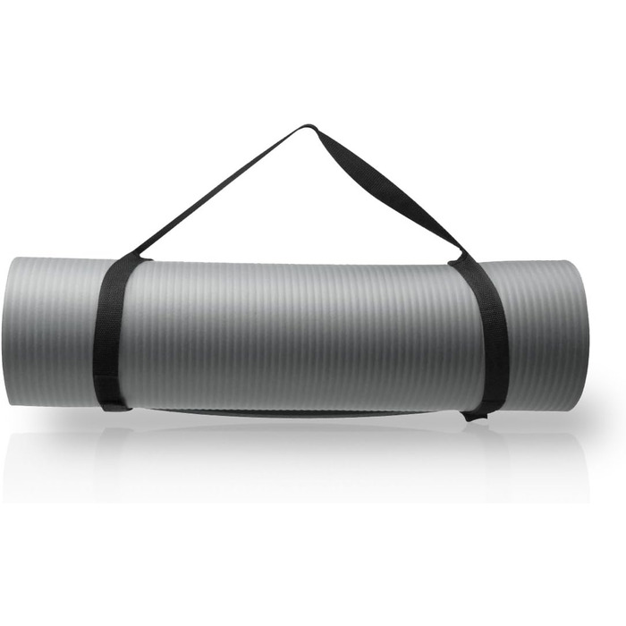 Гімнастичний килимок/килимок для йоги diMio Comfort розміром 185x60x1 см, 185x60x1,5 см, 185x90x1,5 см, 200x100x2 см з ремінцем для перенесення, без фталатів протестовано SGS, колір Urban Grey 185 x 60 x 1,5 см