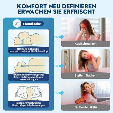 Подушка з піни з ефектом пам&39яті - подушка для шиї 2-в-1, подушка для сну на боці, комфортна подушка з віскозної піни для сну на боці, спині та животі, сіра 65x39x12 см