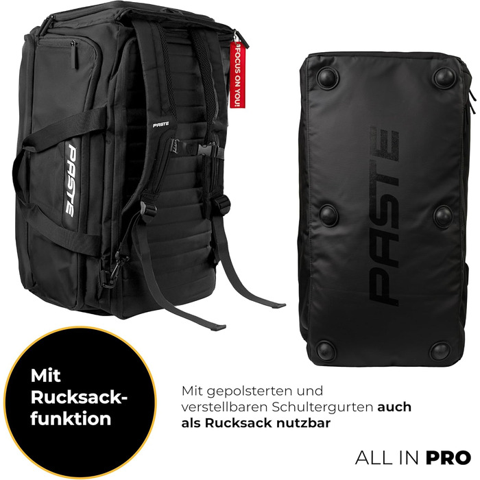 Преміальна спортивна сумка об&39ємом 68 л з функцією рюкзака, відділенням для взуття та відділенням для вологих речей, чорна - Футбольна сумка та тренувальна сумка з функцією охолодження, велика, для жінок та чоловіків - Дорожня сумка XL та сумка для спор